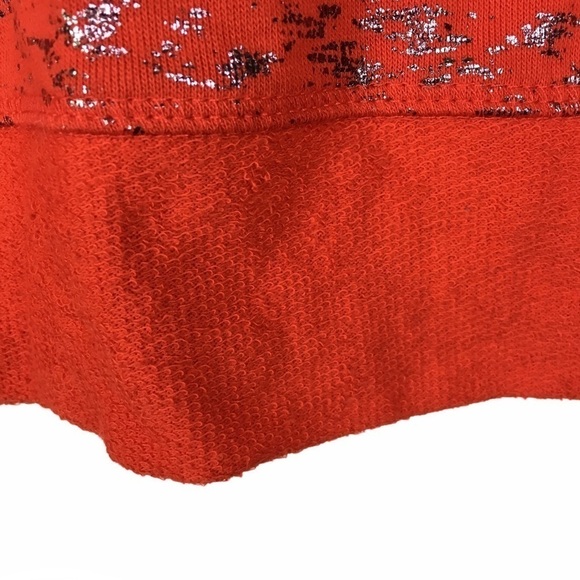 XHILARATION Top Sweatshirt Metallic Foil Scoop Neck Roll Tab 3/4 Sleeves Medium - Picture 11 of 12